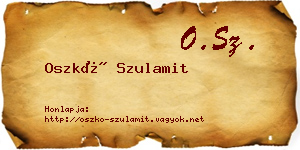 Oszkó Szulamit névjegykártya